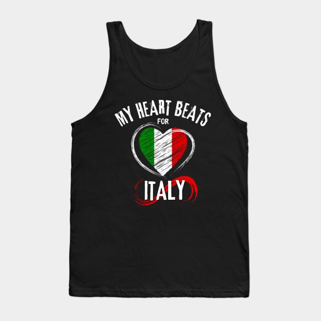 My Heart Beats for Italy - Italian Pride Tank Top by PrettyVocal